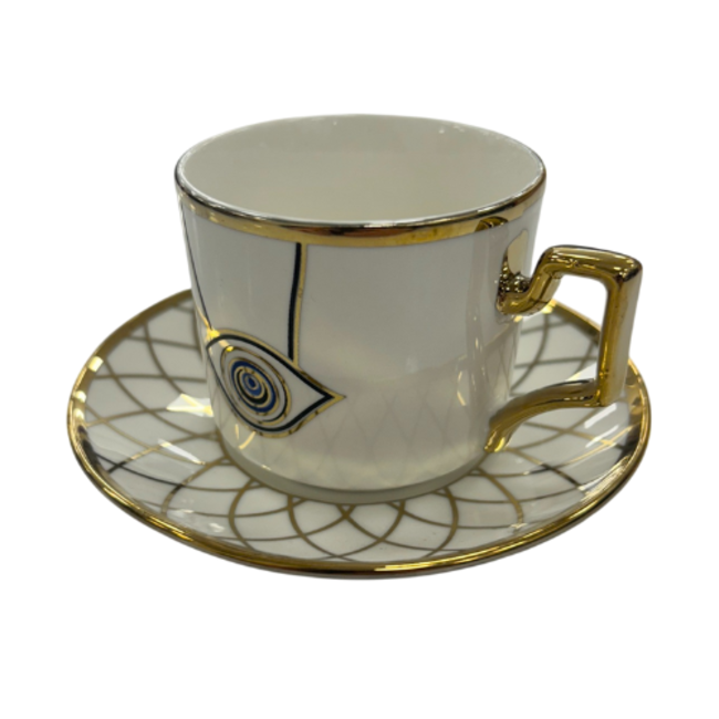 Trendmax Trendmax | Luxe 12-Delige Espressoset | Oogmotief  Desgin met Vierkante Handgreep