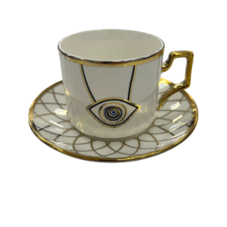 Trendmax Trendmax | Luxe 12-Delige Espressoset | Oogmotief  Desgin met Vierkante Handgreep