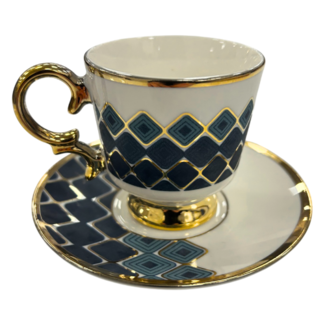 Trendmax Trendmax | Luxe 12-Delige Espressoset | Diamant Motief Design