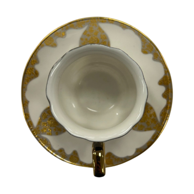 Trendmax | Luxe 12-Delige Espressoset | Goud Bloemen Design