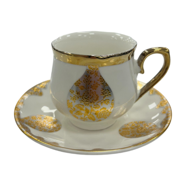 Trendmax Trendmax | Luxe 12-Delige Espressoset | Goud Bloemen Design