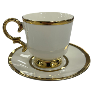 Trendmax Trendmax | Luxe 12-Delige Espressoset | Klassiek Gouden Rand Design