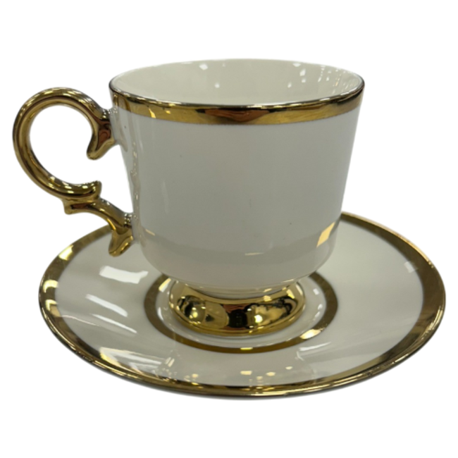 Trendmax Trendmax | Luxe 12-Delige Espressoset | Klassiek Gouden Rand Design