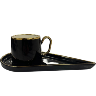 Duygu | Luxe 12-Delige Koffieset | Modern Zwart