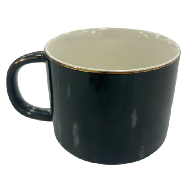 Almina | Luxe 12-Delige Koffieset | Zwart met Gouden Rand