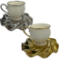 Queens Porcelain | 12-Delige Espressoset | Klassiek Goud/Zilver Design