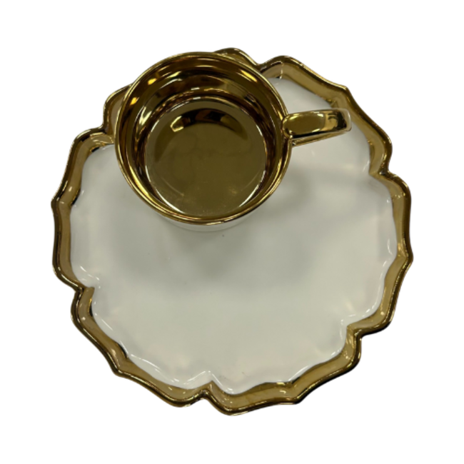 Almina Almina | Luxe 12-Delige Espressoset | Klaver Design Wit/Goud