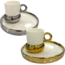 Queens Porcelain | Luxe 12-Delige Espressoset | Modern Rond Design Zilver/Goud