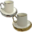 Queens Porcelain | Luxe 12-Delige Espressoset | Organisch Design Zilver/Goud