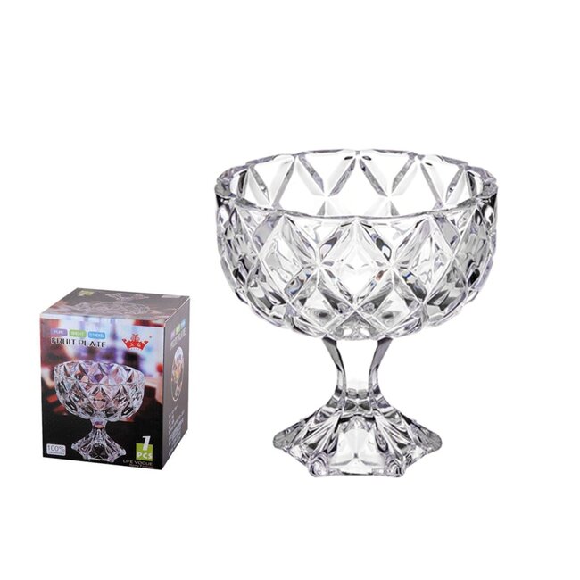 Trendmax Luxe Grote Glaswerk Dessert- & Fruitschaal op Voet | Kristalhelder Design