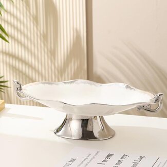 Trendmax Trendmax | Luxe Decoratieve Schaal | Zilver/Wit Design