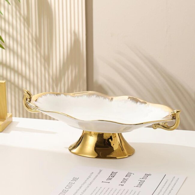 Trendmax Trendmax | Luxe Decoratieve Schaal | Goud/Wit Design