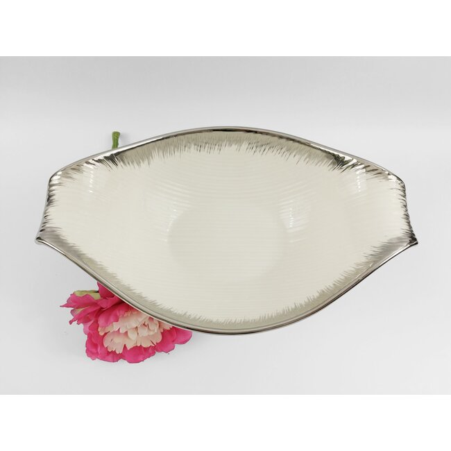 Trendmax | Luxe Porseleinen Schaal | Wit/Zilver Design