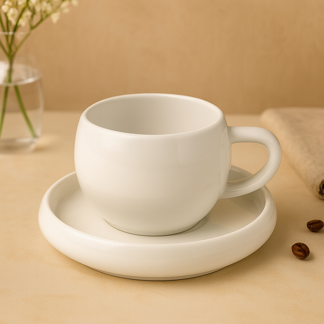 Bavary Bavary | 12 Delige Chubby Koffie- Thee Kopje set | 200ml