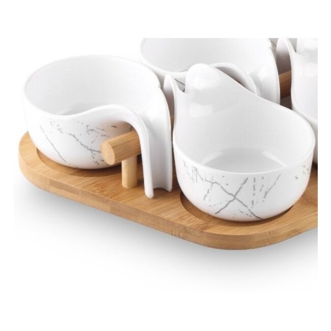 Hakal | Melamine Kommetjes Op Plank Wit