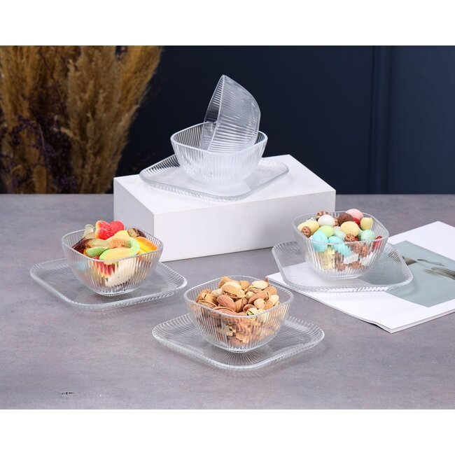 Trendmax | 12-Delige Glazen Kom- en Schotelset