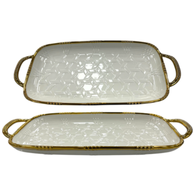 Luxe Rechthoekige Porseleinen Schaal