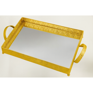 Bavary Bavary |  Rechthoekig Spiegel Dienblad | Goud