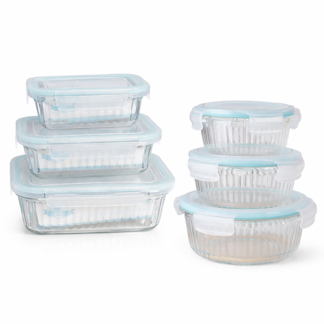 3 Delige Glazen Voorraad Bakjes Set