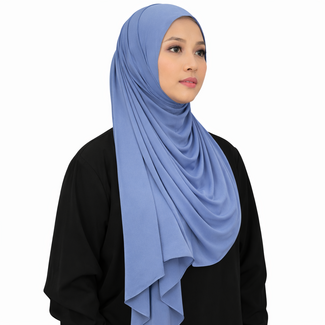 Hoofddoek Bamboe Jersey Blauw