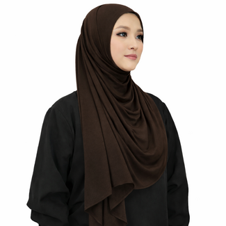 Hoofddoek Bamboe Jersey Bruin