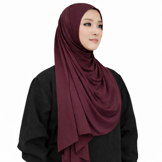 Hoofddoek Bamboe Jersey Burgundy