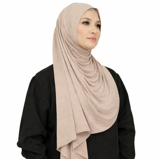 Hoofddoek Bamboe Jersey Lichtbeige