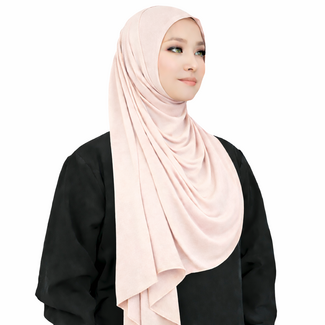 Hoofddoek Bamboe Jersey Lichtroze
