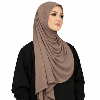 Hoofddoek Bamboe Jersey  Lichtbruin