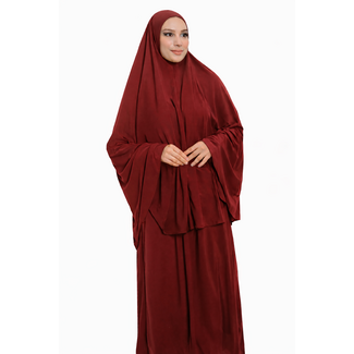 Khimar Premium Jersey 2-Delig | Bordeaux Rood