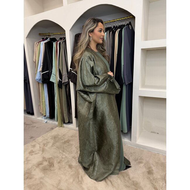 Abaya 2-delig Mina Olijfgroen