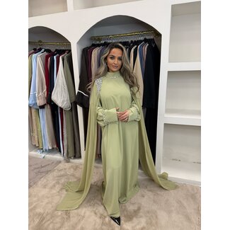 Abaya Suikerfeest Yasmina Zacht Olijf