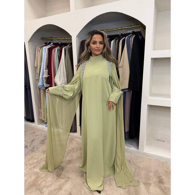Abaya Suikerfeest Yasmina Zacht Olijf