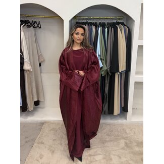 Abaya 2-delig Mina Bordeaux Rood