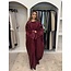 Abaya 2-delig Mina Bordeaux Rood