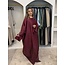 Abaya 2-delig Mina Bordeaux Rood