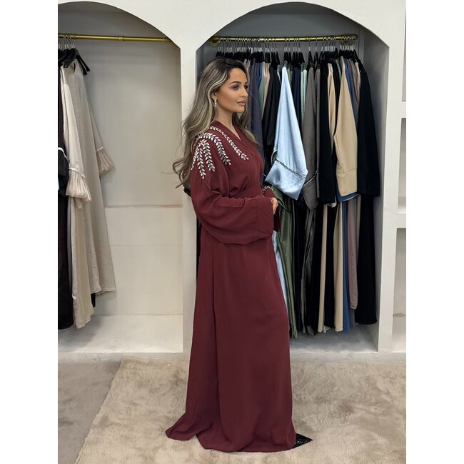 Abaya Suikerfeest Sofia Burgundy Rood