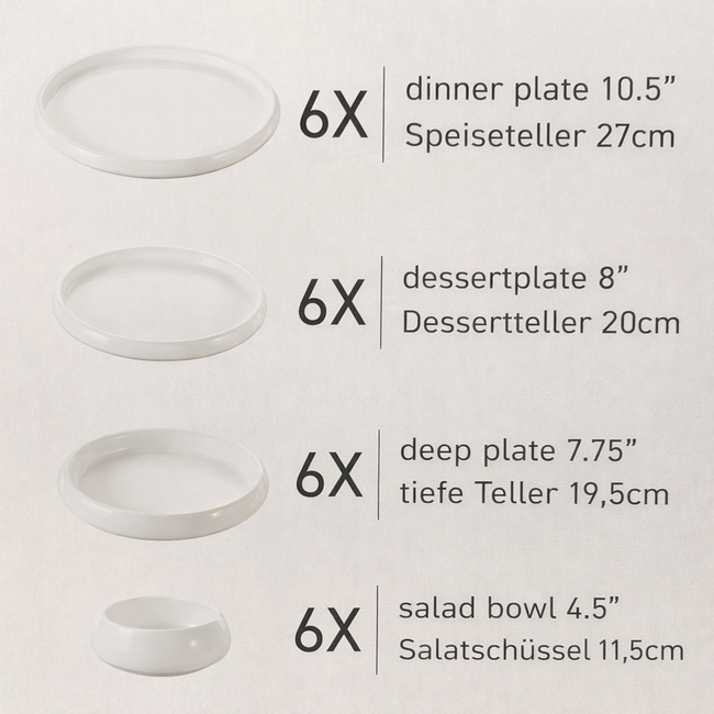 Glozini Chubby Dinnerset 24-Delig