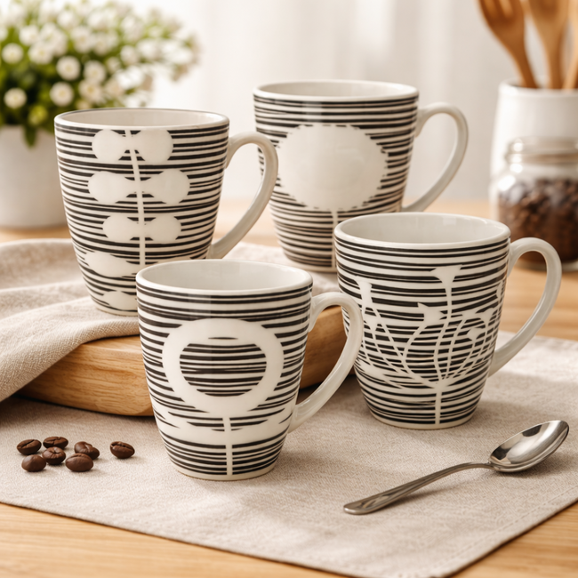 Porseleinen Mok Bloem Motief