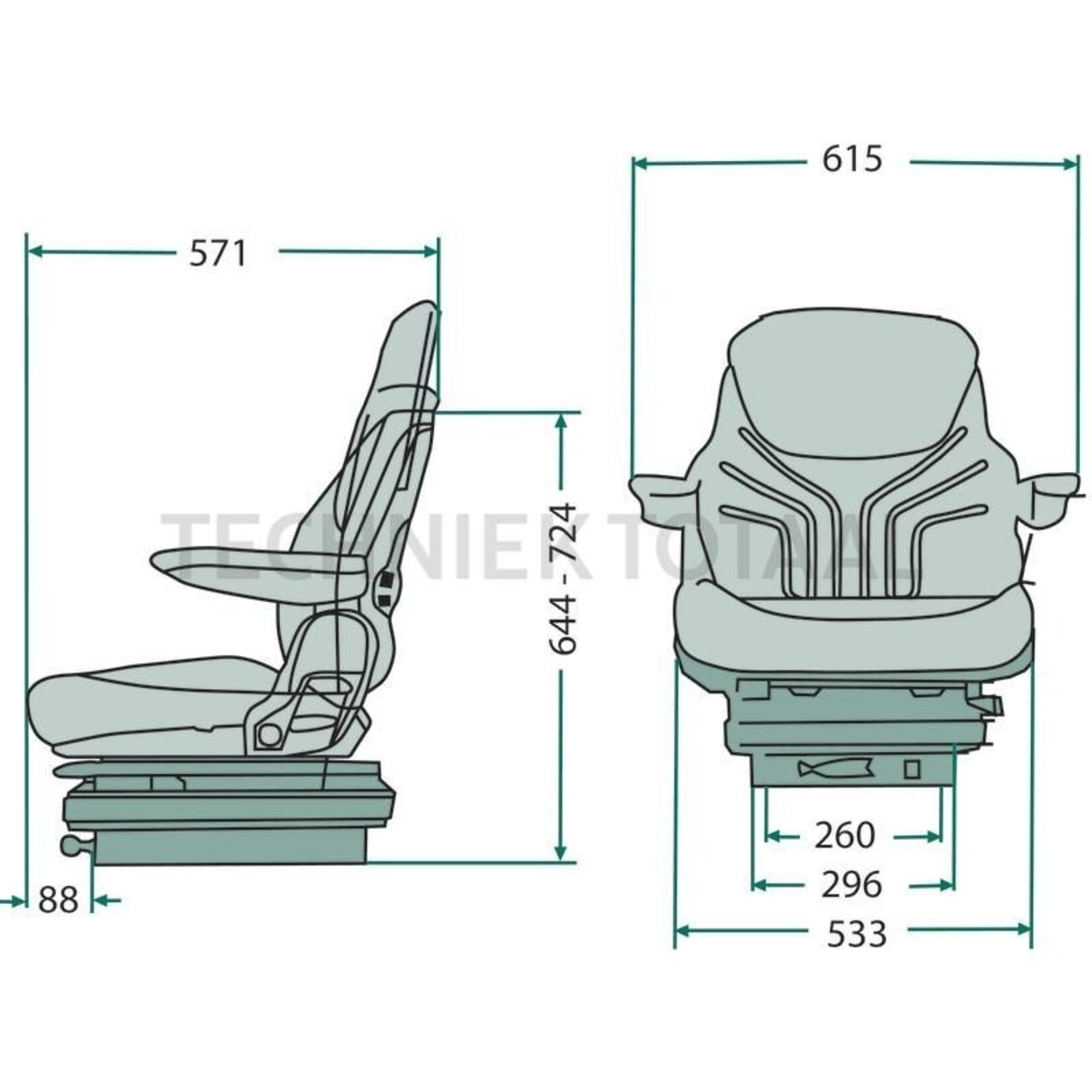 GRAMMER Heftruckstoel mechanisch PVC MSG85/721