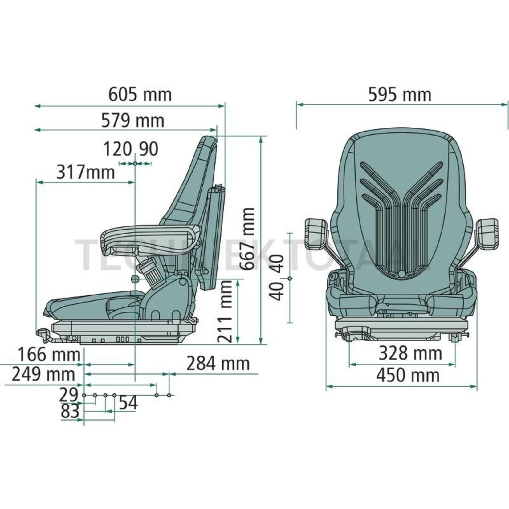 GRAMMER Primo XXM MSG65/522 - 2401106231, 1106231 | Zittingtype: MSG65/522 | Ophanging: mechanisch | Bekledingstype: PVC | Zittingcontactschakelaar: ja