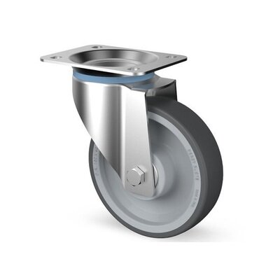 Svingbart hjul i rustfritt stål 160 mm - kulelager - 350 kg
