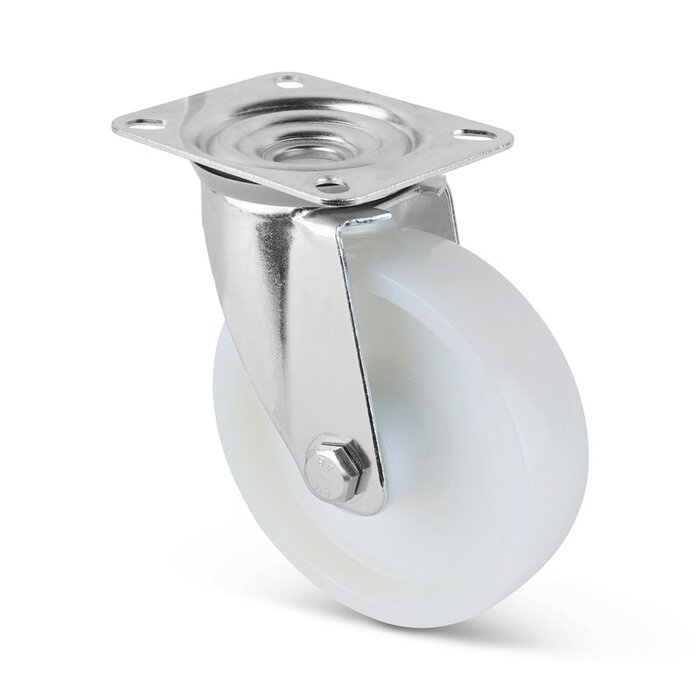 Länkhjul i nylon 80 mm - rullager - 125 kg