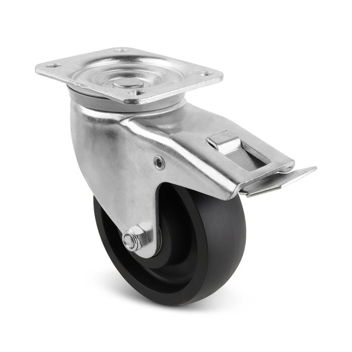 Heavy-duty nylon swivel castor with brake 150 mm - 900 kg