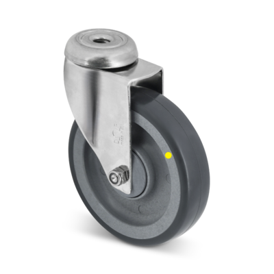 ESD Svingbart hjul i rustfritt stål 100 mm - Polyuretan - 80 kg