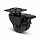 Double black swivel castor with brake 50 mm - plate - 80 kg