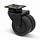 Double black swivel castor 75 mm - plate - 100 kg