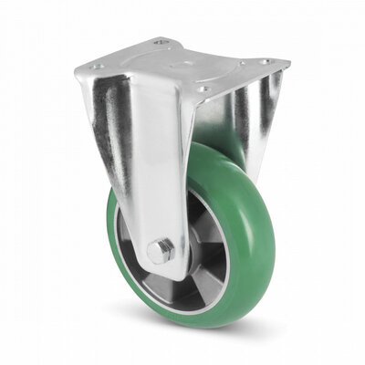 Ergonomic PU fixed caster 200 mm - reinforced - ball bearing - 700 kg