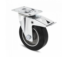 Elastisk gummihjul med brems 125 mm - 200 kg