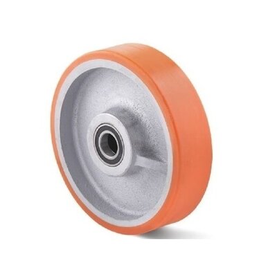 Ruota in PU 150 mm - foro per asse con cuscinetto a sfere 20 mm - 500 kg